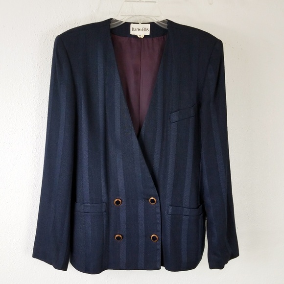 Karen Ellis Dresses & Skirts - Karen Ellis Women's Double Breasted Business Skirt Suit Coat Blazer Set